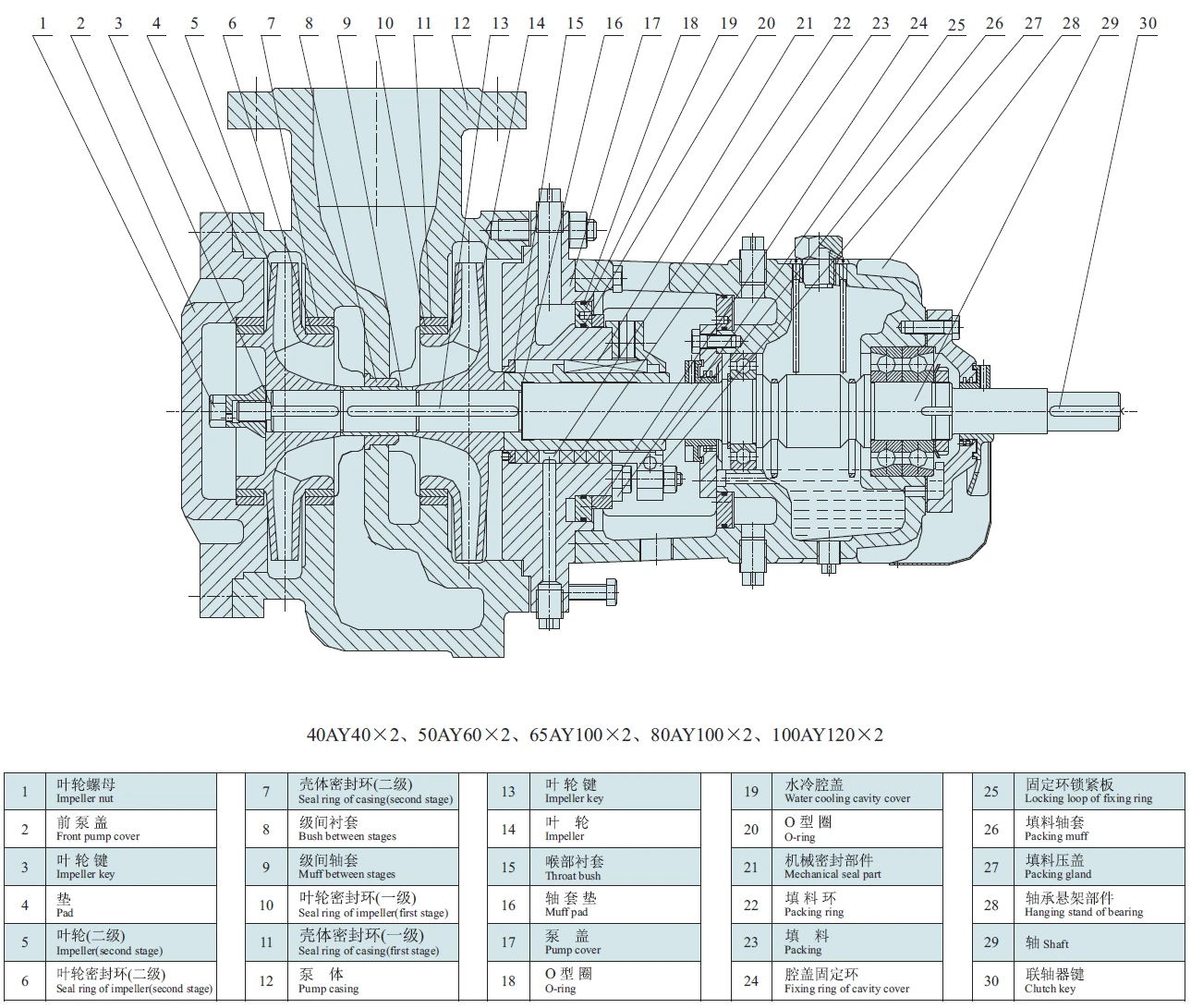 Structure drawing of Double-stage Single-suction AY Oil Pump